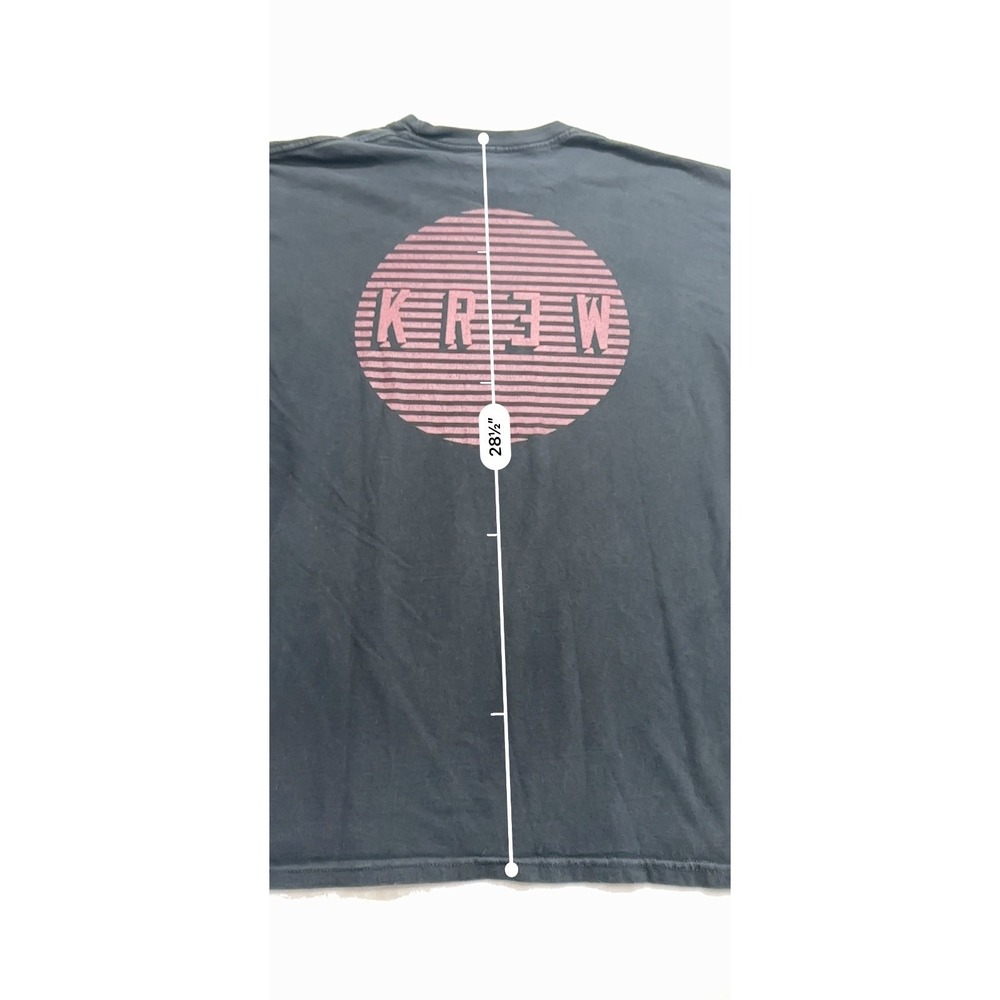 Krew T-Shirt Men's Size Large Black Short Sleeve Crew Neck Logo Streetwear - Picture 6 of 6